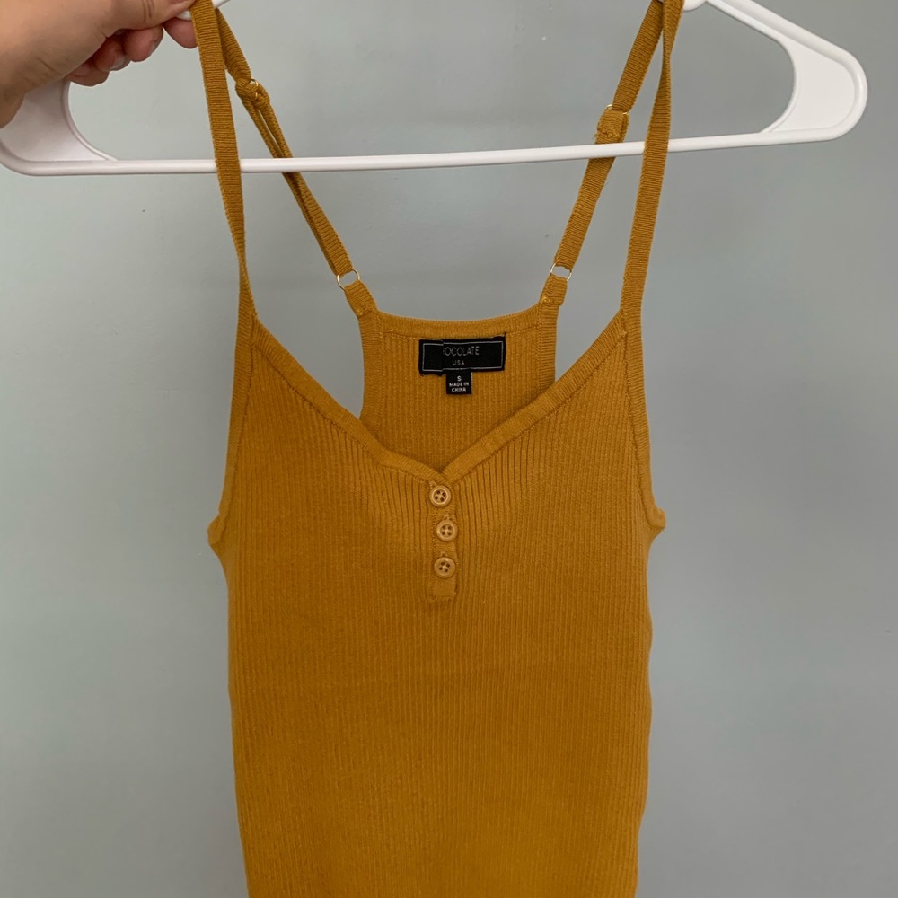 Mustard Ribbed Tank - Picture 3 of 3